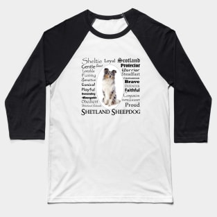 Blue Merle Sheltie Traits Baseball T-Shirt